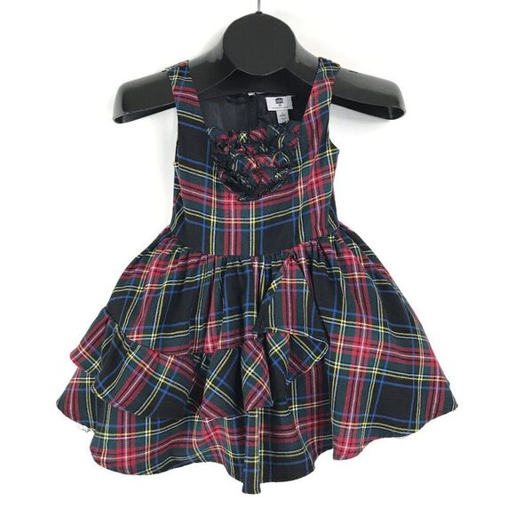Harajuku Mini x Target Tartan Plaid Dress Girls' Small 6/6X Zip Pinafore Holiday - Picture 1 of 7